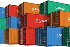 colorful freight cargo containers